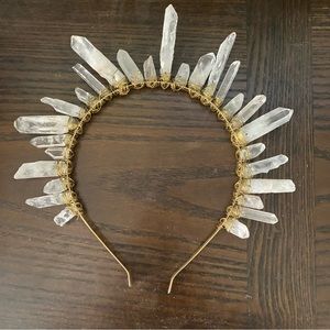 Crystal point headband crown